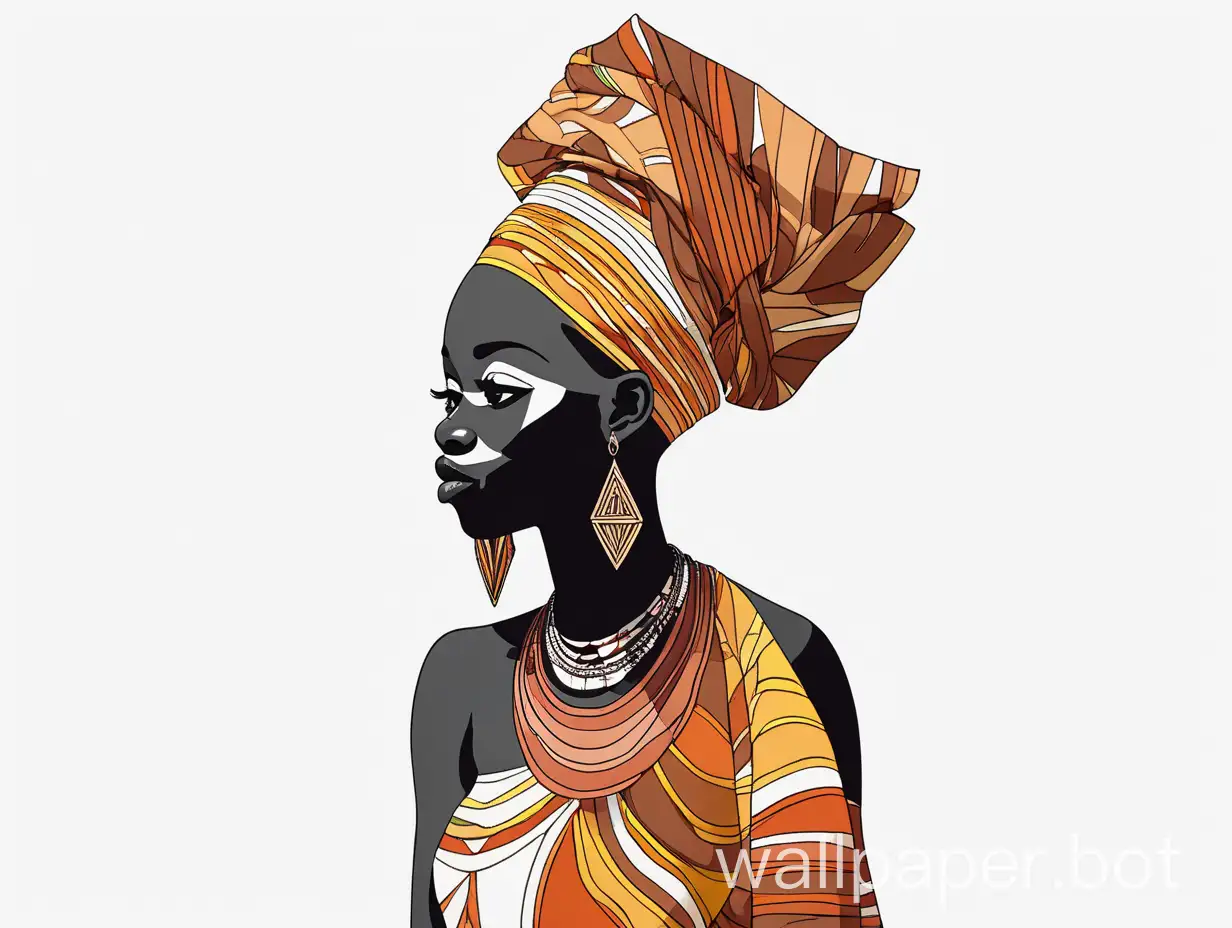 Orisha Yemọja, minimalist illustration, african art, white background