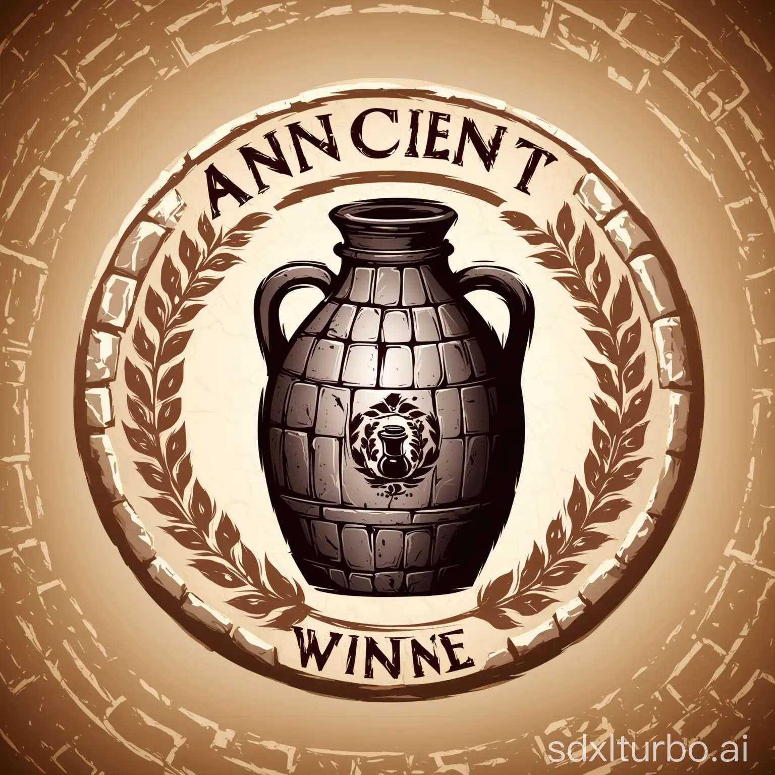 Ancient-Wine-Stone-Jar-Jug-Logo-Design