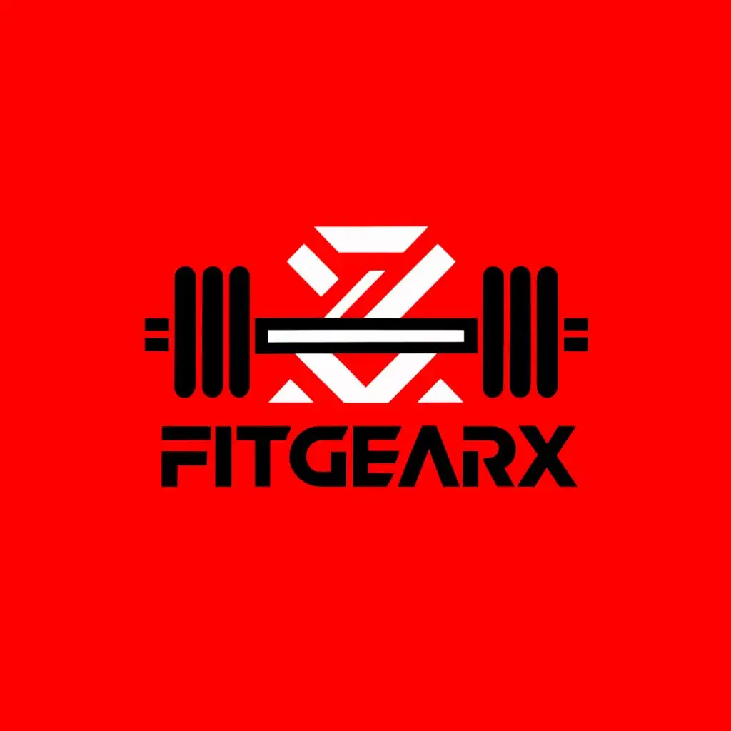 a logo design,with the text "FitGearX", main symbol:Make it very relatable to the gym and fitness industries. Use energetic and do action colour to active a sense make it easy to remember and give a good power feeling,Minimalistic,be used in Sports Fitness industry,clear background