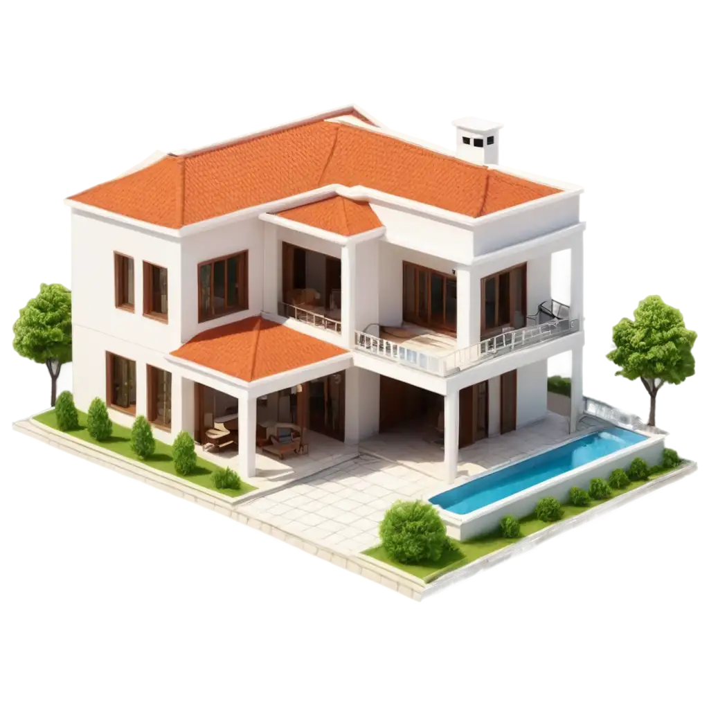 HighQuality-PNG-Image-of-a-SingleStory-3D-Isometric-House-in-a-Rural-Setting