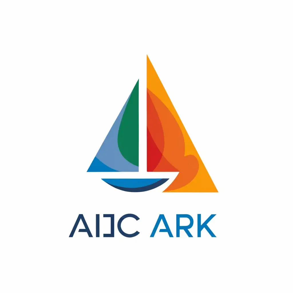 a logo design,with the text "AIGC Ark", main symbol:Sailboat/letter A,Minimalistic,be used in Technology industry,clear background
