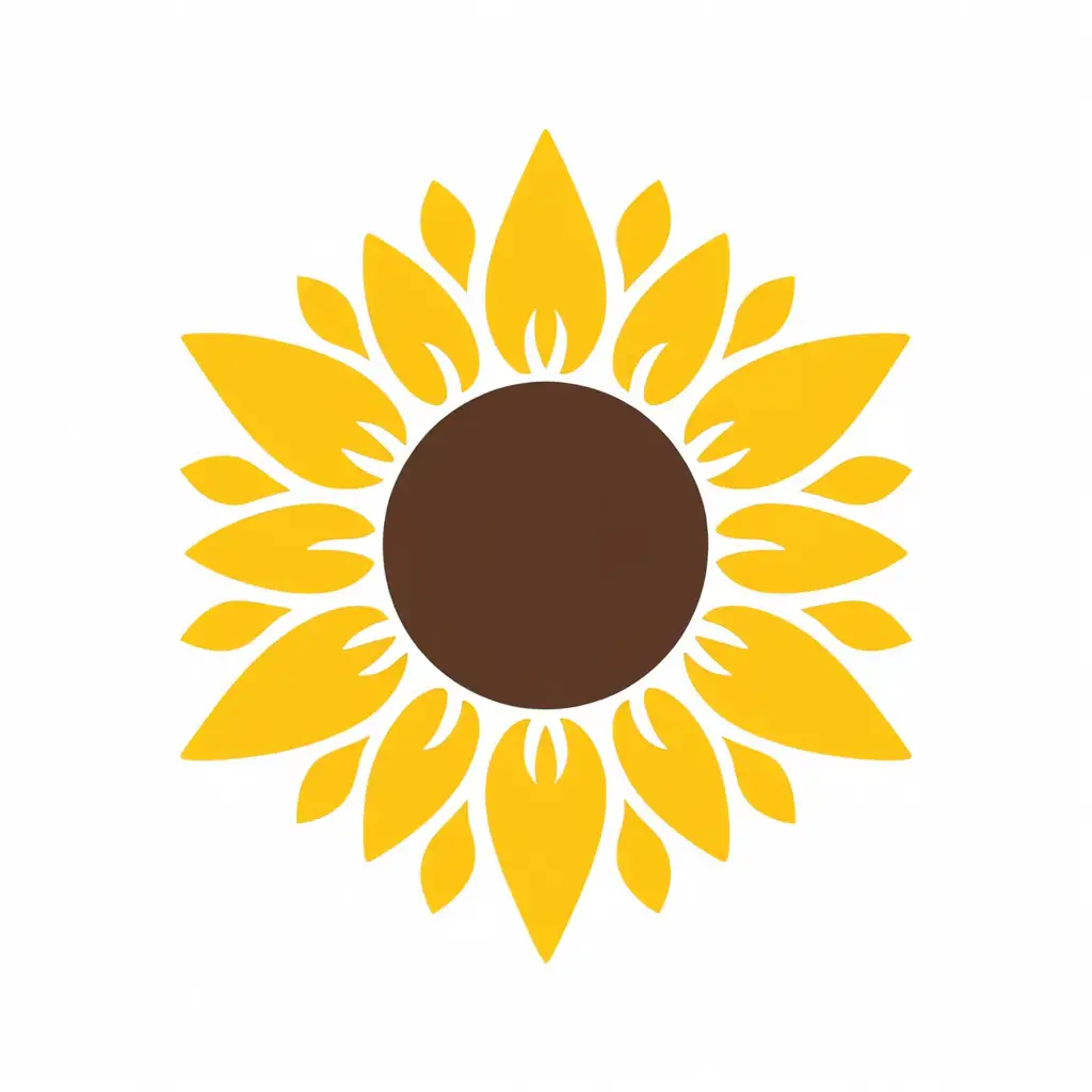 Minimalist Sunflower Vector Illustration on White Background