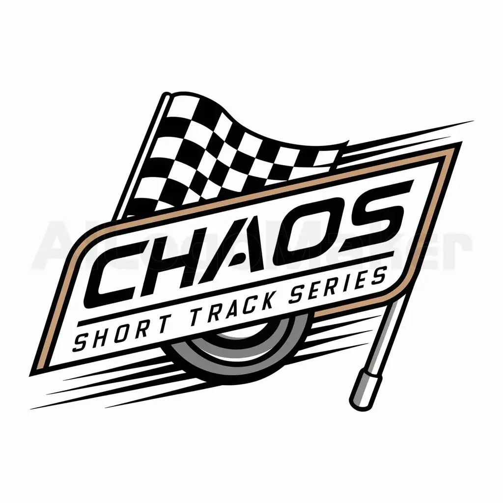 a logo design,with the text "Chaos Short Track Series", main symbol:Checkered Flag,complex,be used in Automotive industry,clear background