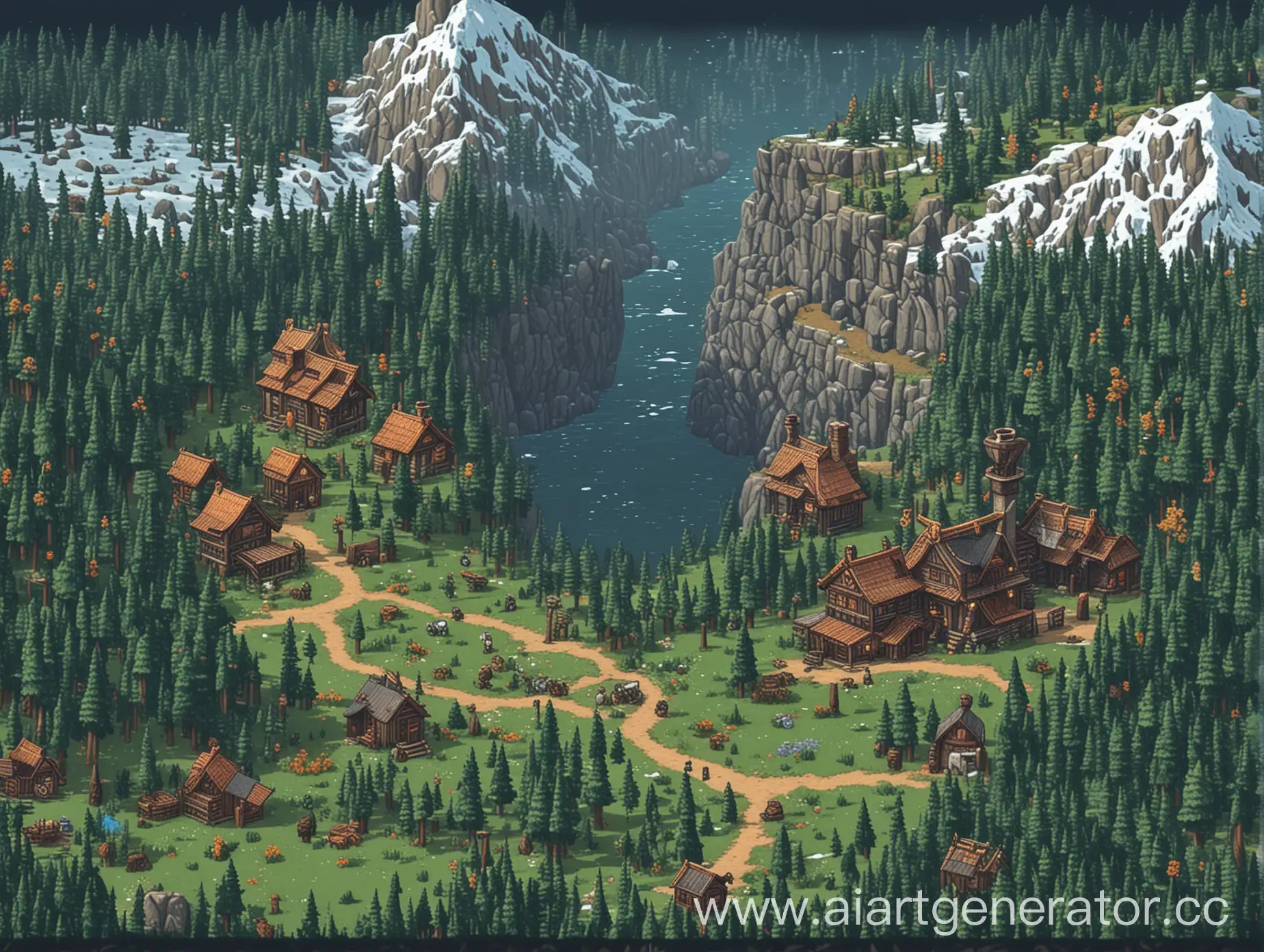 Pixel-Art-Tundra-Landscape-Inspired-by-Stardew-Valley-and-Skyrim