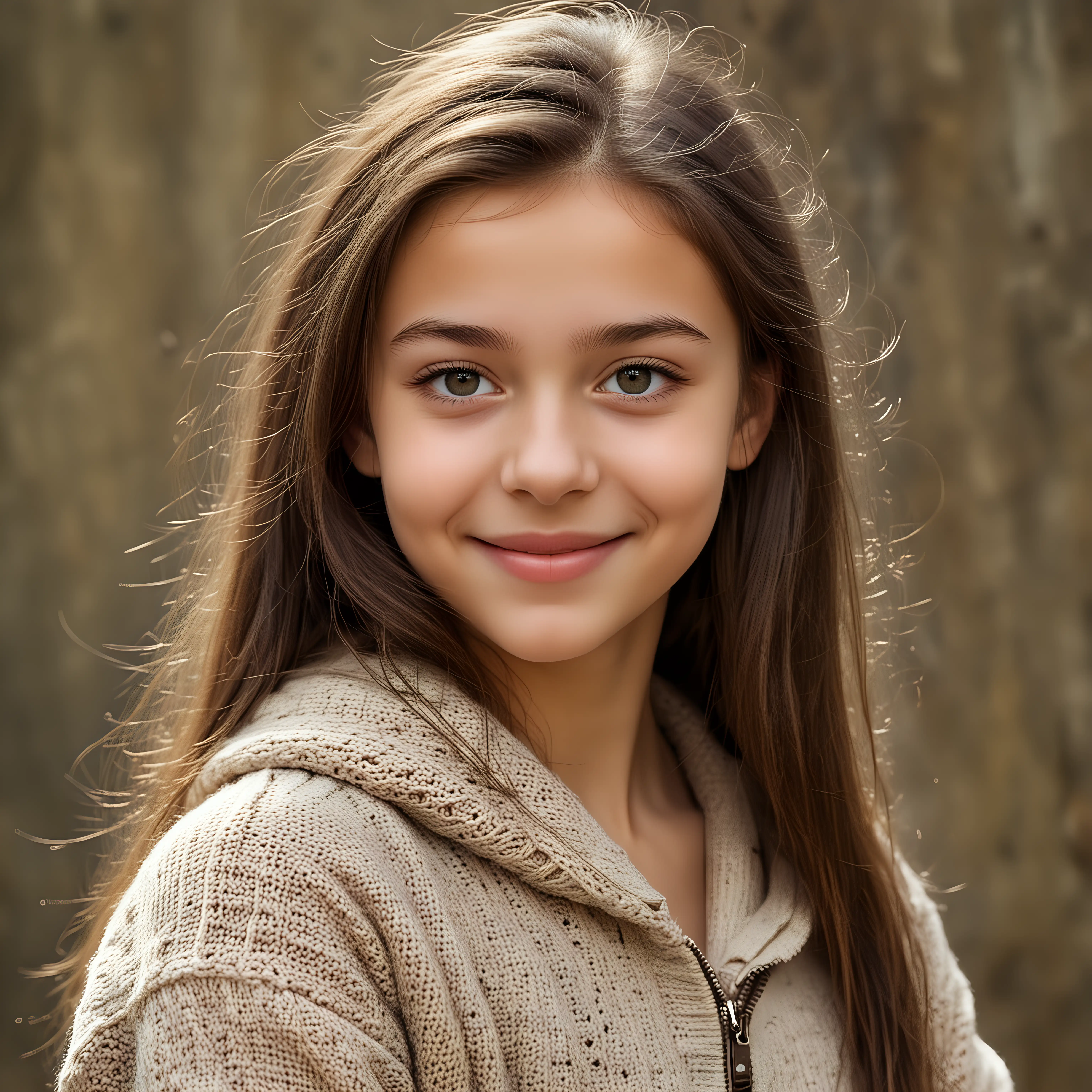 Portrait of 14YearOld Russian Girl Milana Khametova Youthful Innocence and Loving Smile