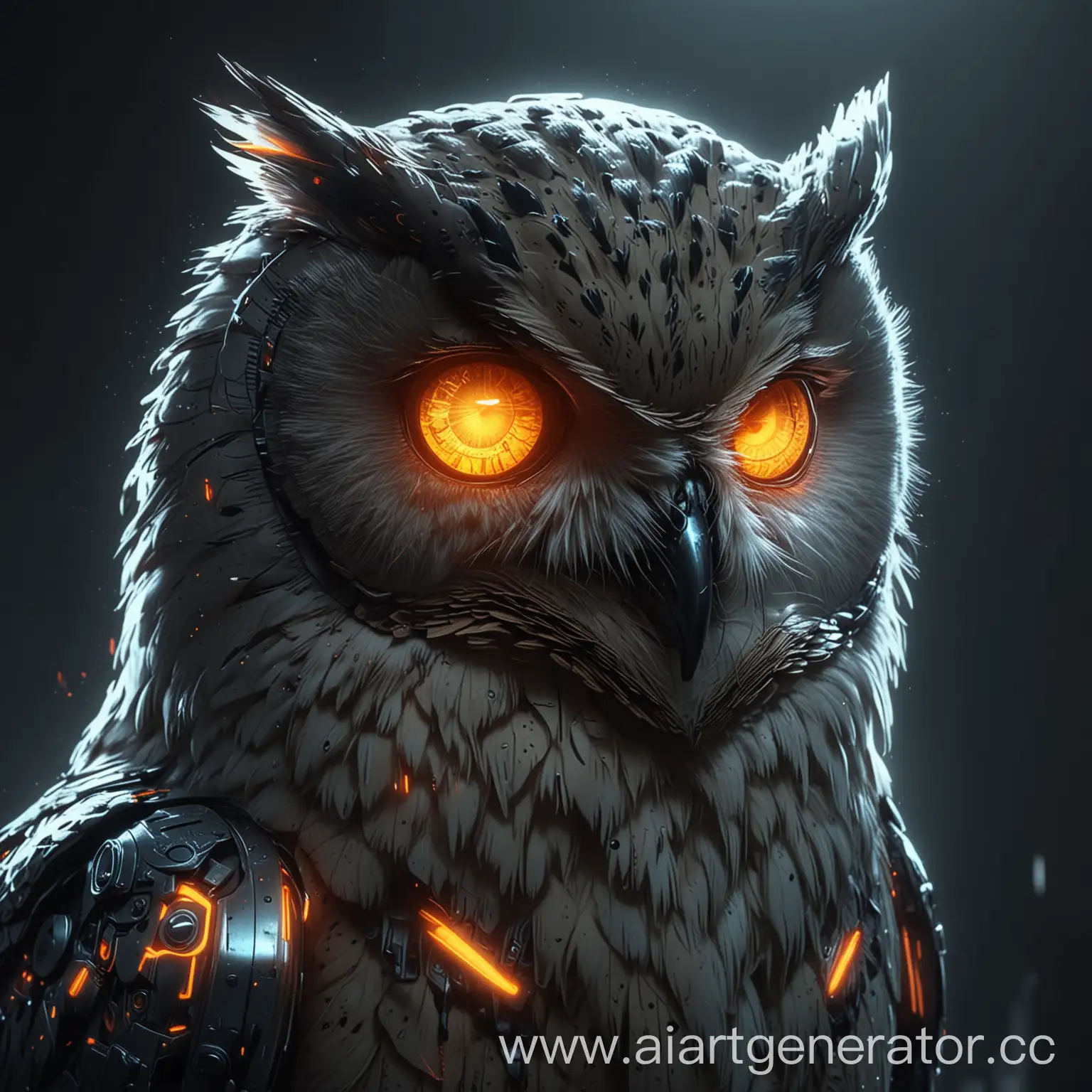 Cyberpunk-Owl-with-Glowing-Eyes-HighQuality-4K-Profile-Portrait