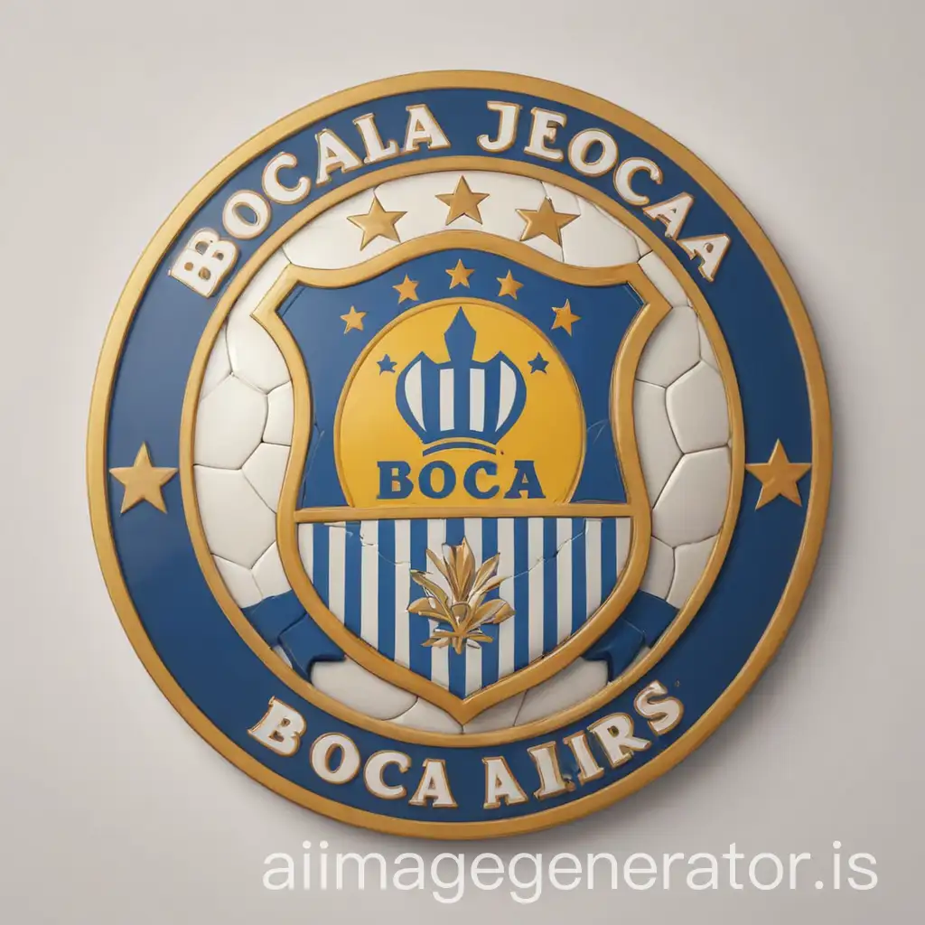 Round Logo of soccer club called Boca Seniors inspired by football club Boca Juniors Buenos Aires with the motive of polish flag.