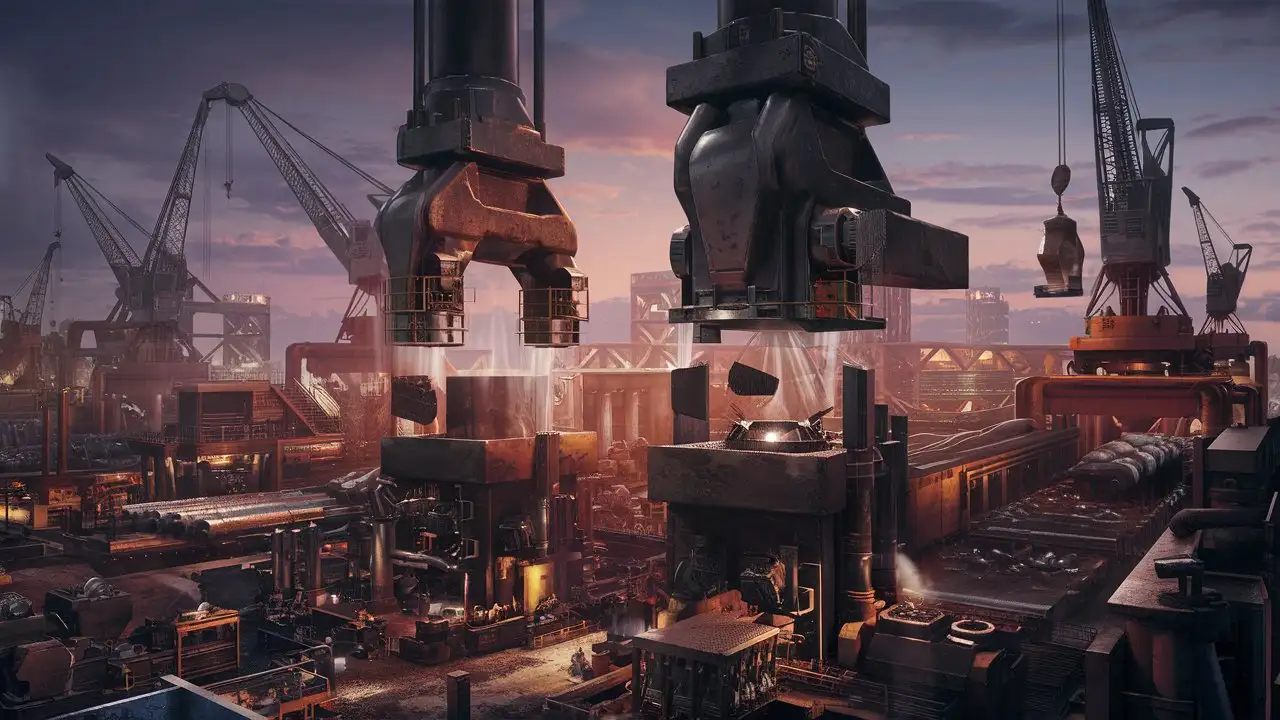 a REALISTIC massive metal production making metals, and showing so so many metals in evening