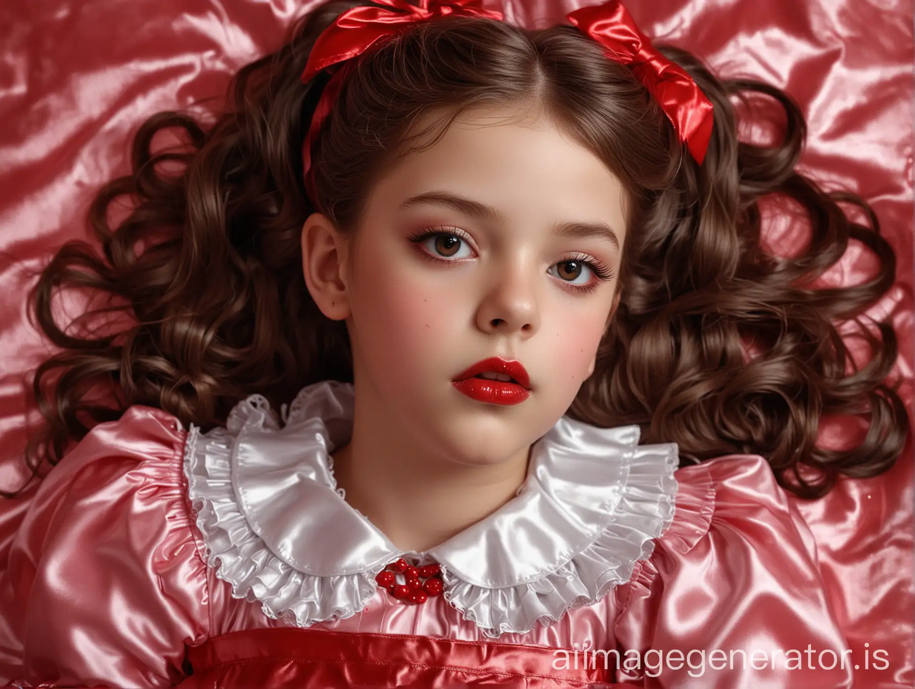 Hyperrealistic-French-Girl-in-Shiny-Satin-Lolita-Outfit