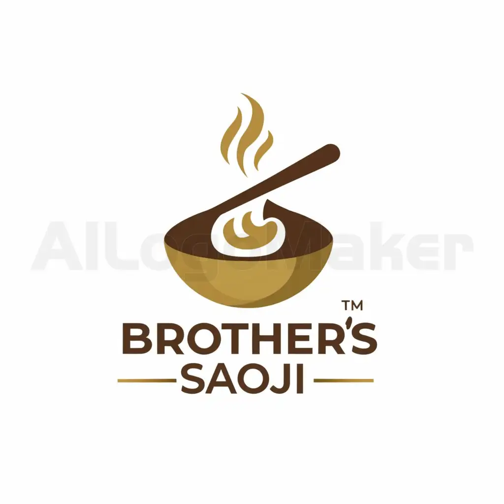 a logo design,with the text "Brother's saoji", main symbol:a deep utensil,Moderate,be used in Entertainment industry,clear background