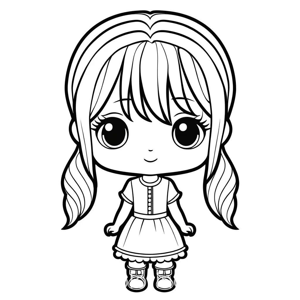 Chibi-Girl-Coloring-Page-for-Kids-Simple-Line-Art-on-White-Background