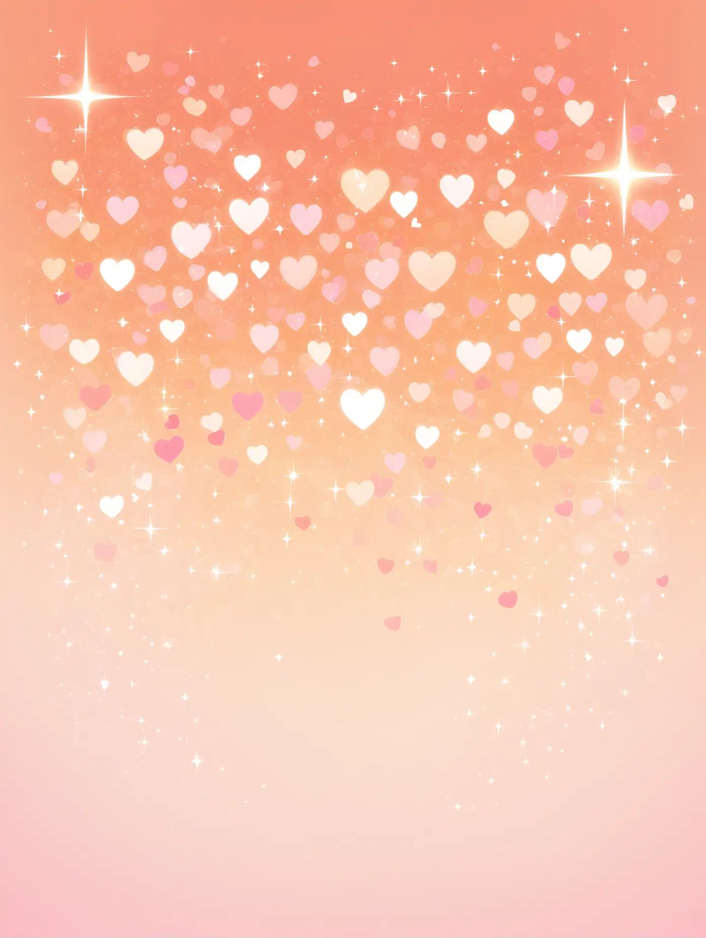 Minimalist-Romantic-Background-with-Soft-Orange-and-Pink-Tones-and-Sparkling-Hearts