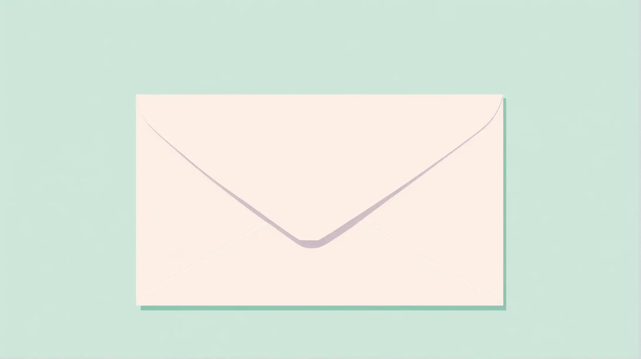 Generate an unopened envelope in a minimalist, pastel colors white design. background of the image should be gray. 
