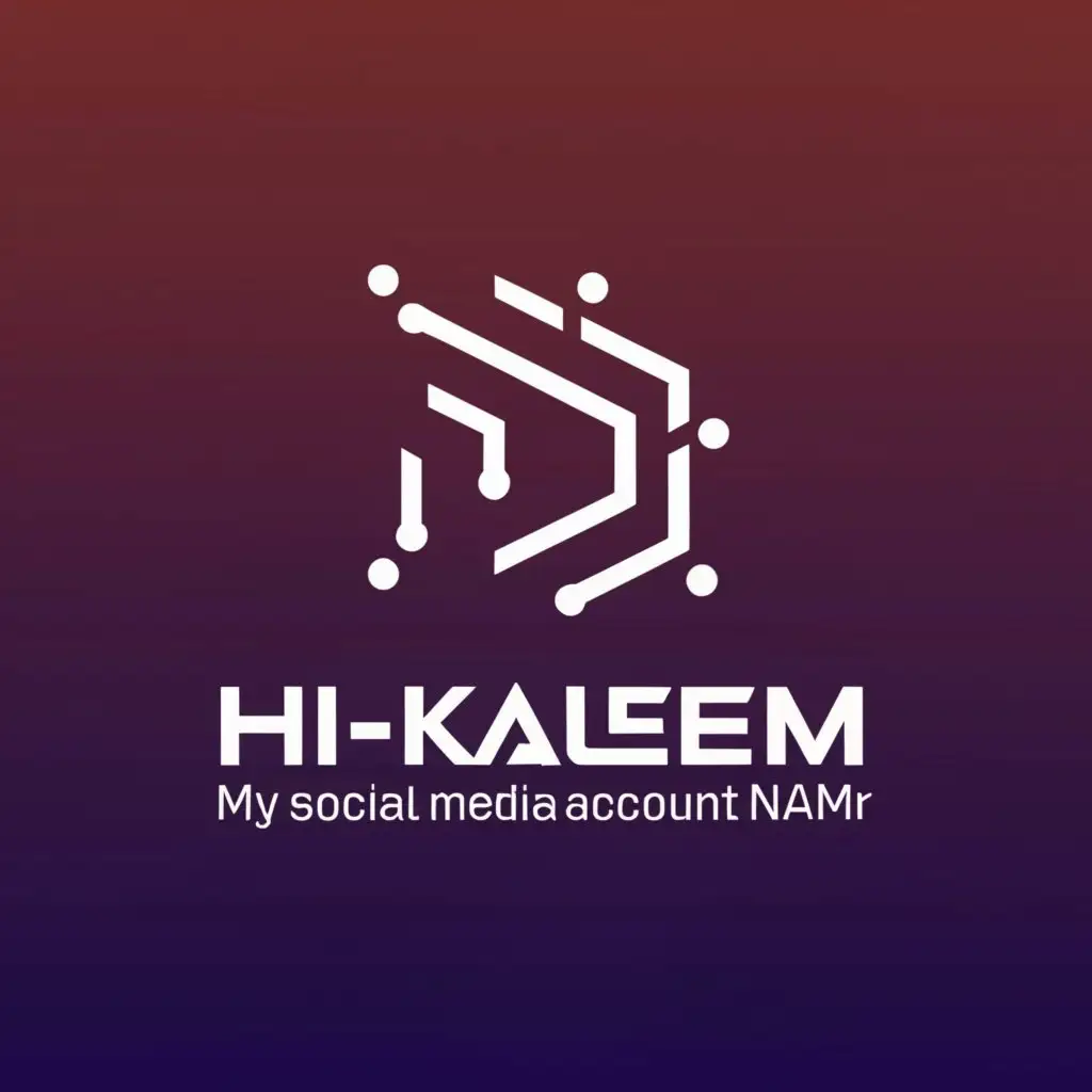 a logo design,with the text "Hi-tech Kaleem", main symbol:My Social Media Account Id Namr,Moderate,be used in Technology industry,clear background