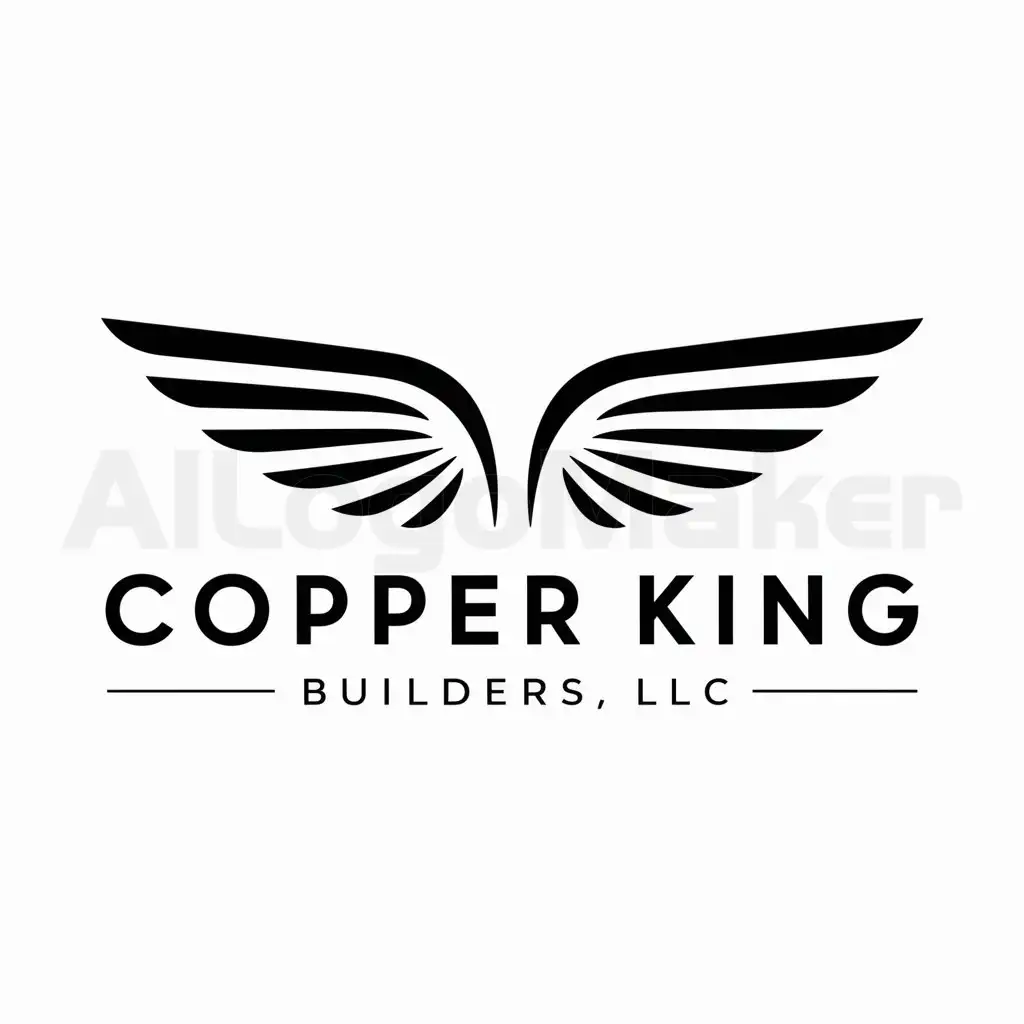 a logo design,with the text "Copper King Builders, LLC", main symbol:Wings,complex,clear background
