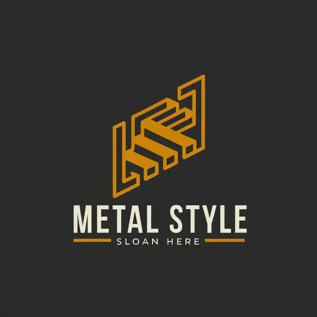 LOGO-Design-For-Metal-Style-Industrial-Elegance-with-Stair-Symbol