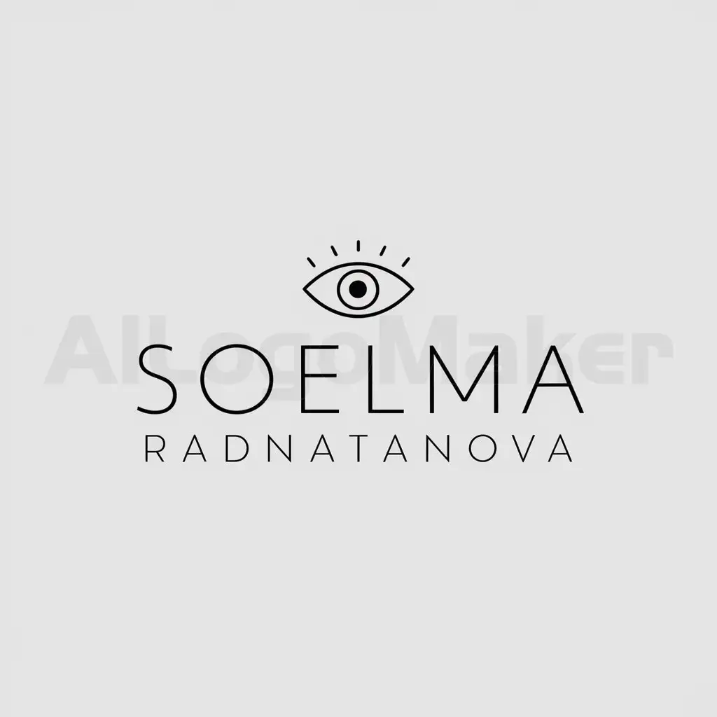 a logo design,with the text "SoeLma Radnatanova", main symbol:all-seeing eye,Minimalistic,be used in Religious industry,clear background