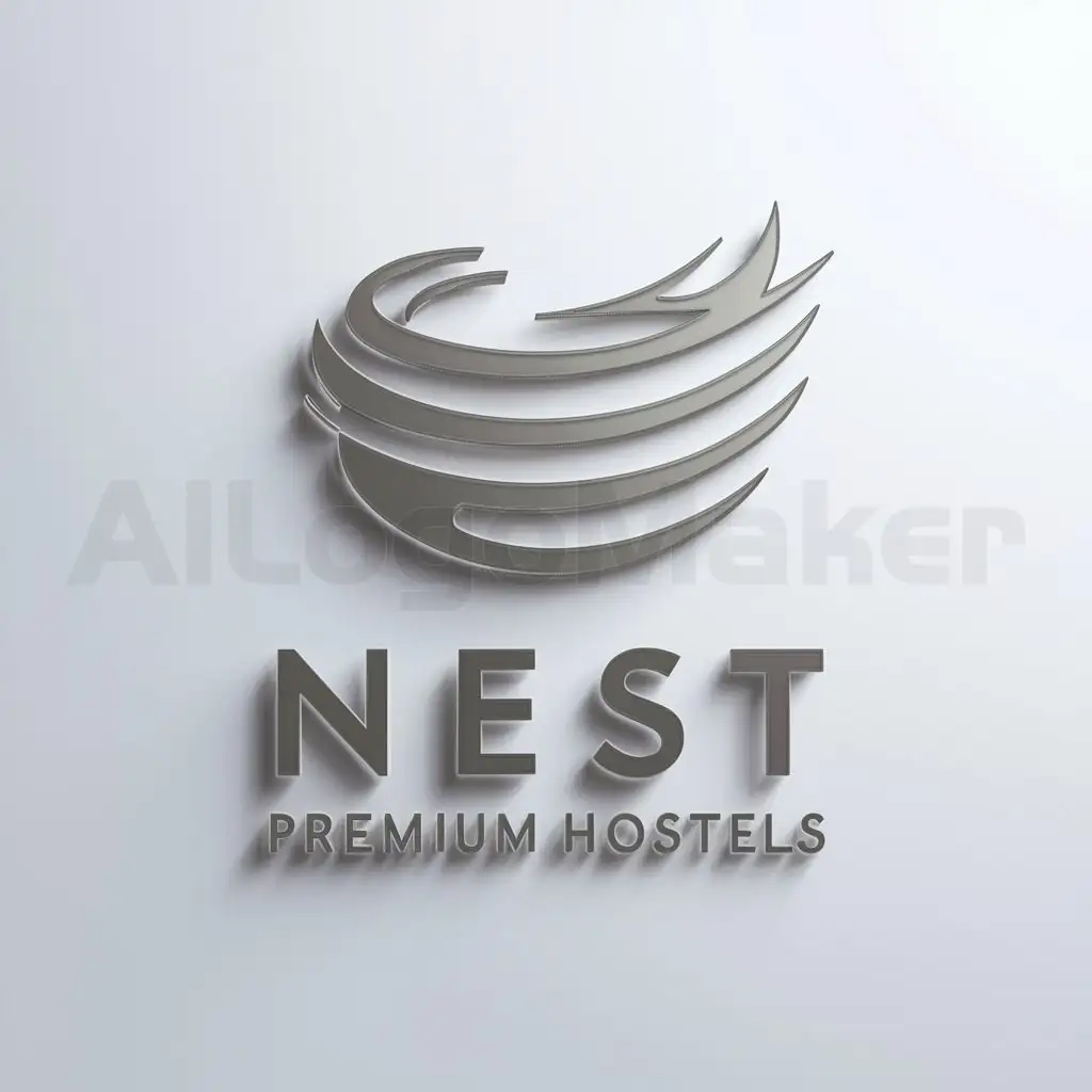 LOGO-Design-for-Nest-Premium-Hostels-Simple-Text-with-Nest-Symbol-on-Clear-Background