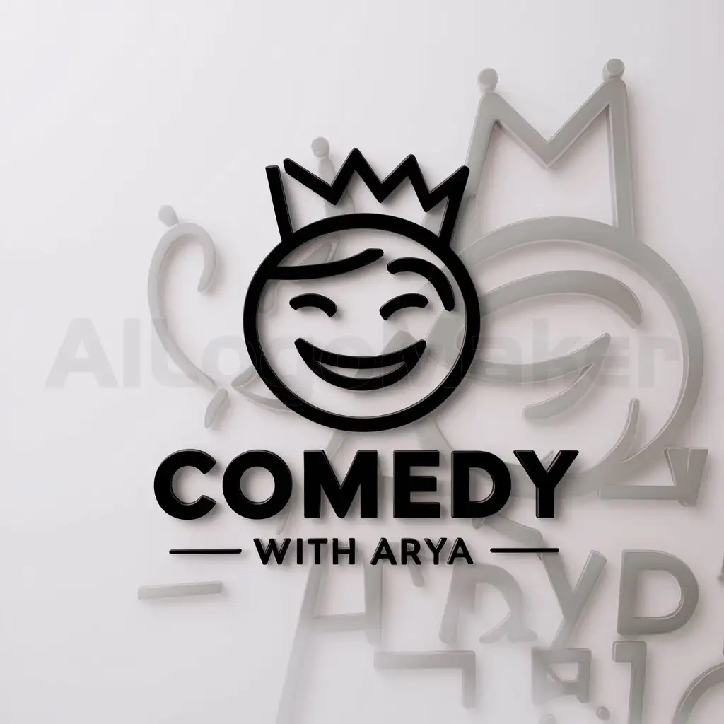 a logo design,with the text "Comedy With Arya", main symbol:Fun,Moderate,be used in Entertainment industry,clear background