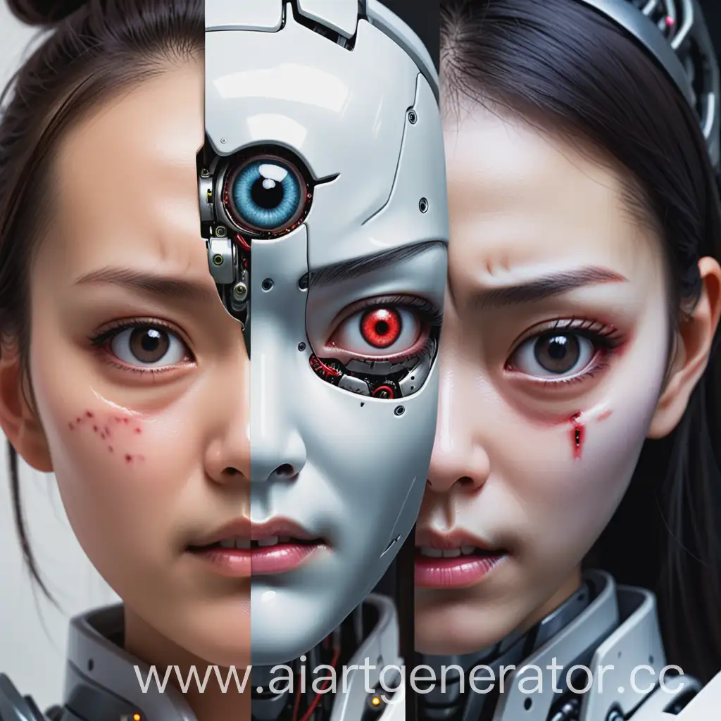 Cyborg-Samurai-Girl-with-Divided-Face