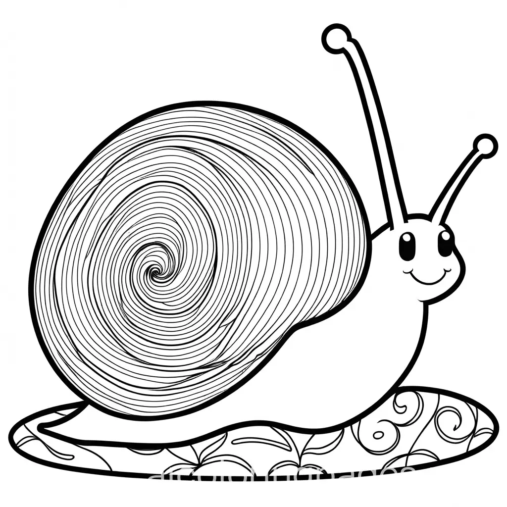 an entire cute snail, Coloring Page, black and white, line art, dont crop the image, white background, Simplicity, Ample White Space. The background of the coloring page is plain white to make it easy for young children to color within the lines. The outlines of all the subjects are easy to distinguish, making it simple for kids to color without too much difficulty, Coloring Page, black and white, line art, white background, Simplicity, Ample White Space. The background of the coloring page is plain white to make it easy for young children to color within the lines. The outlines of all the subjects are easy to distinguish, making it simple for kids to color without too much difficulty, Coloring Page, black and white, line art, white background, Simplicity, Ample White Space. The background of the coloring page is plain white to make it easy for young children to color within the lines. The outlines of all the subjects are easy to distinguish, making it simple for kids to color without too much difficulty