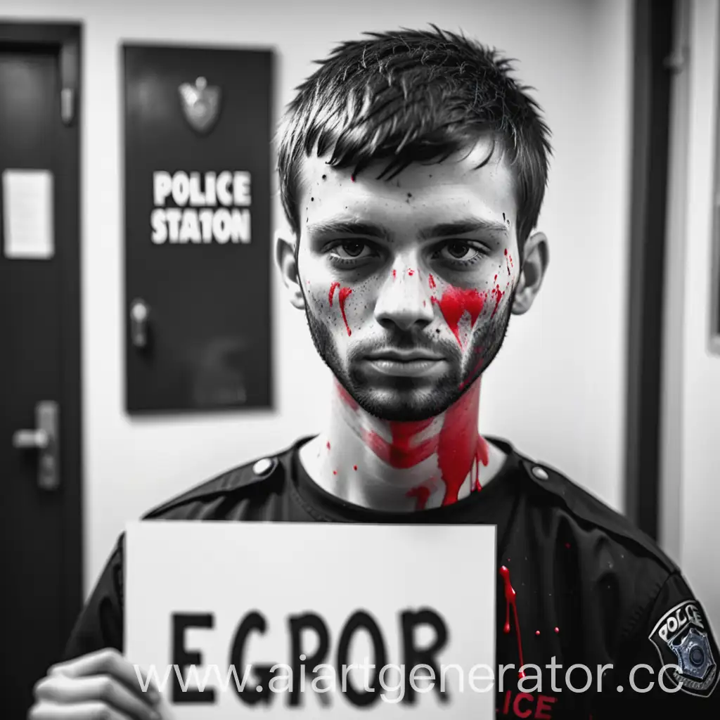 Monochrome-Portrait-of-Suspect-EGOR-in-Police-Station