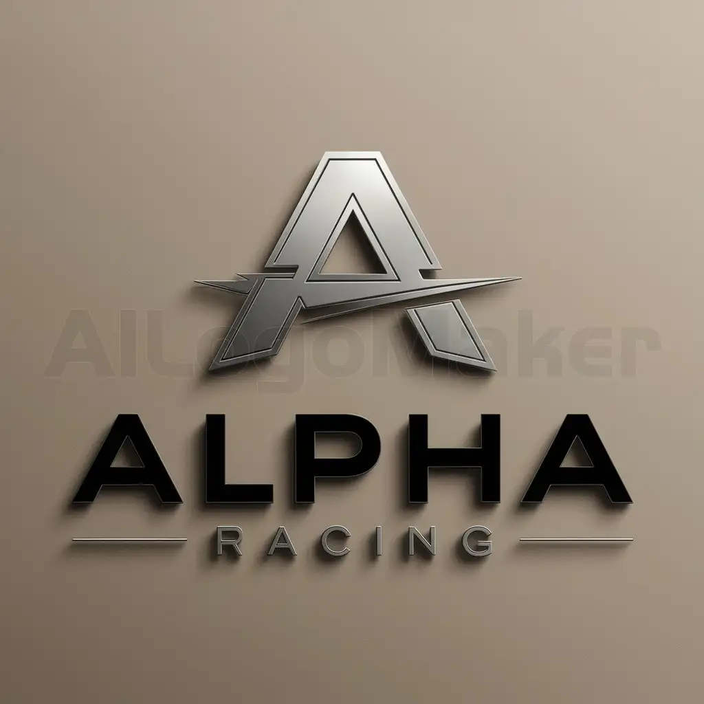 a logo design,with the text "alpha racing", main symbol:a,Moderate,clear background