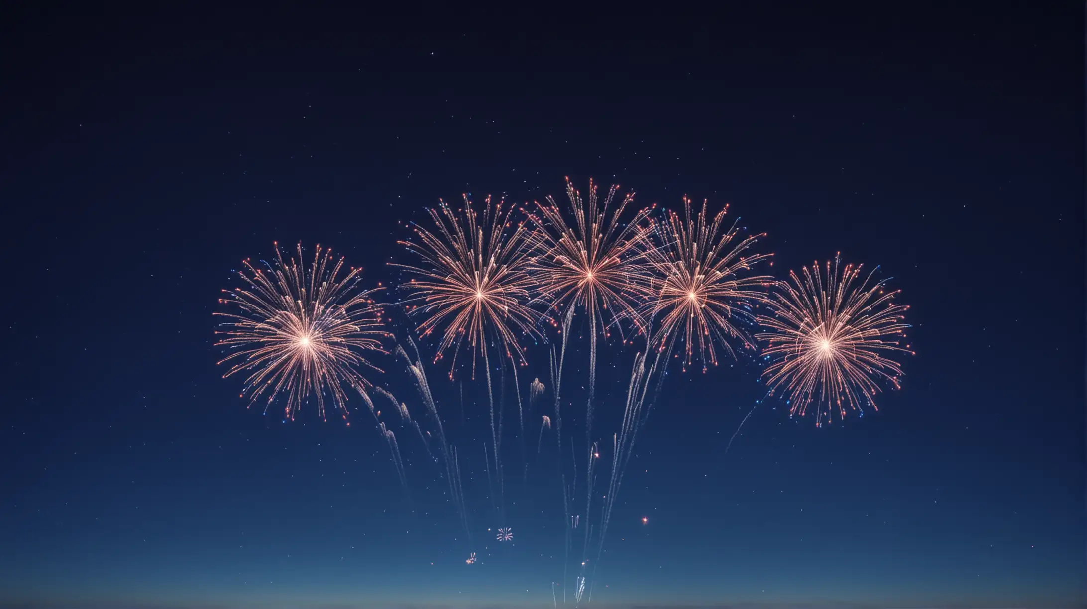 Vibrant Miniature Fireworks Illuminating Vast Night Sky
