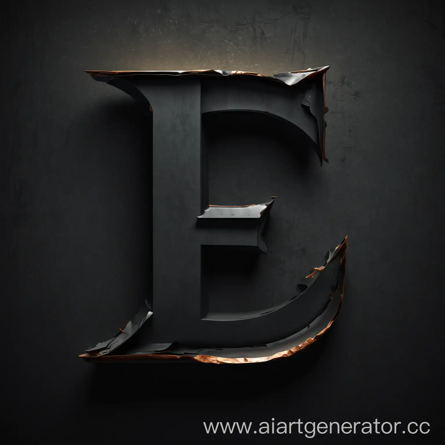 Стилизованная буква E на тёмном фоне