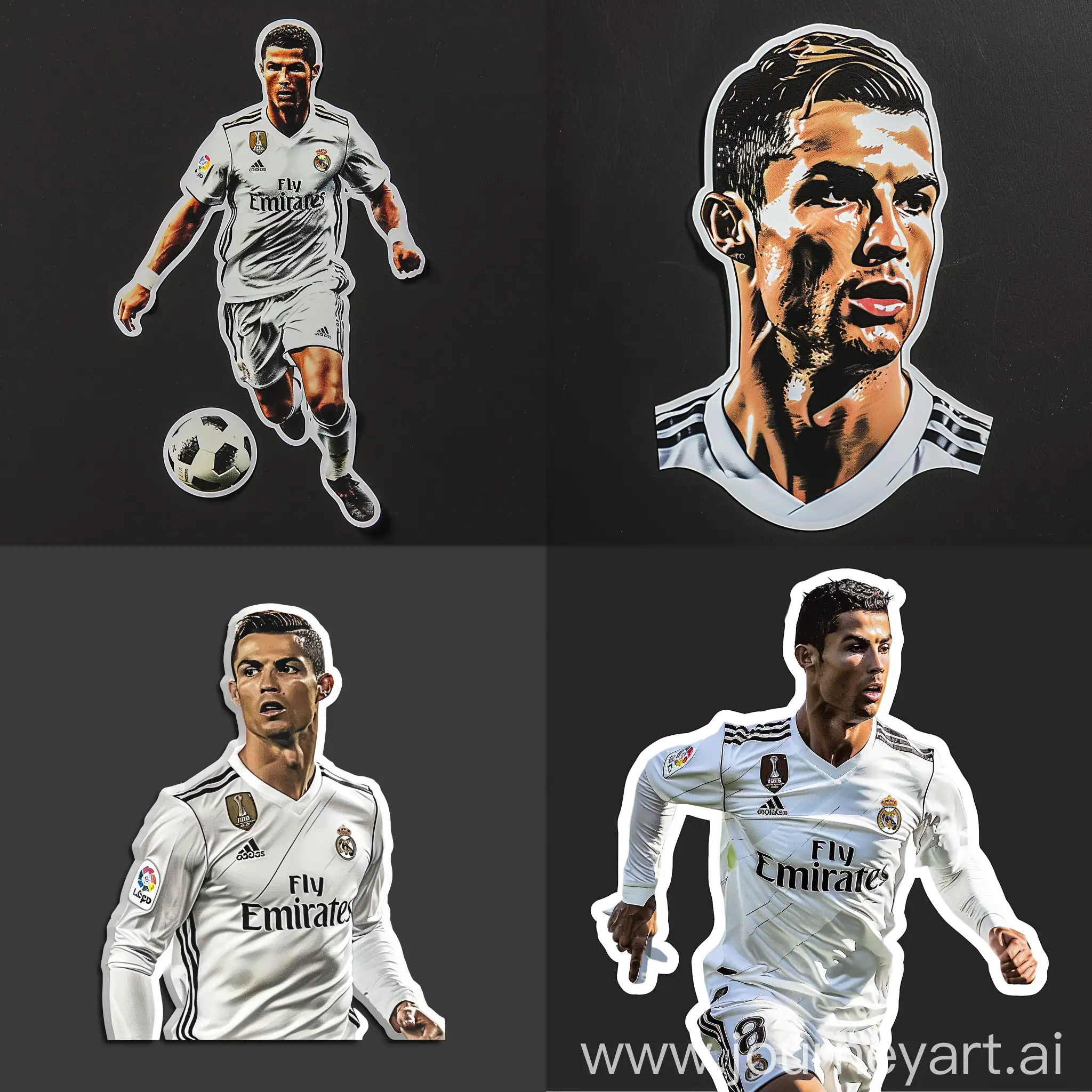 Cristiano-Ronaldo-Soccer-Sticker-on-Black-Background