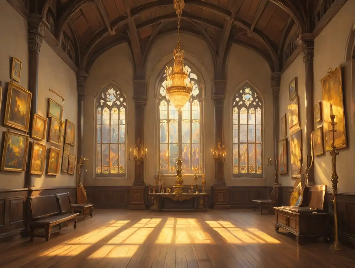 Golden-Light-Paintbrush-at-Art-Exhibition-Town-Hall