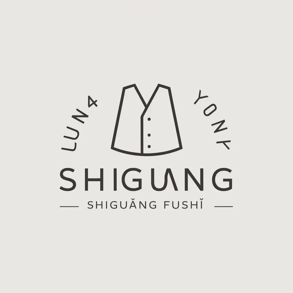 a logo design,with the text "jun4 y4 shíguāng fúshì", main symbol:pyjamas, lines, simplicity, solidity,Moderate,be used in servesk industry,clear background