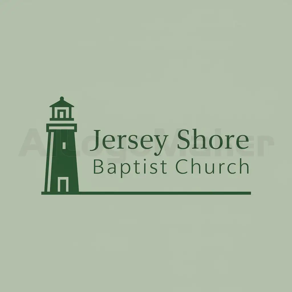 a logo design,with the text "Jersey Shore Baptist Church", main symbol:Green Light House,Moderate,clear background