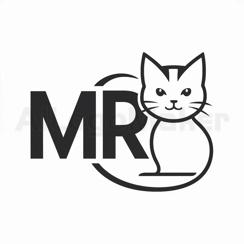 a logo design,with the text "MR", main symbol:gato,Moderate,clear background