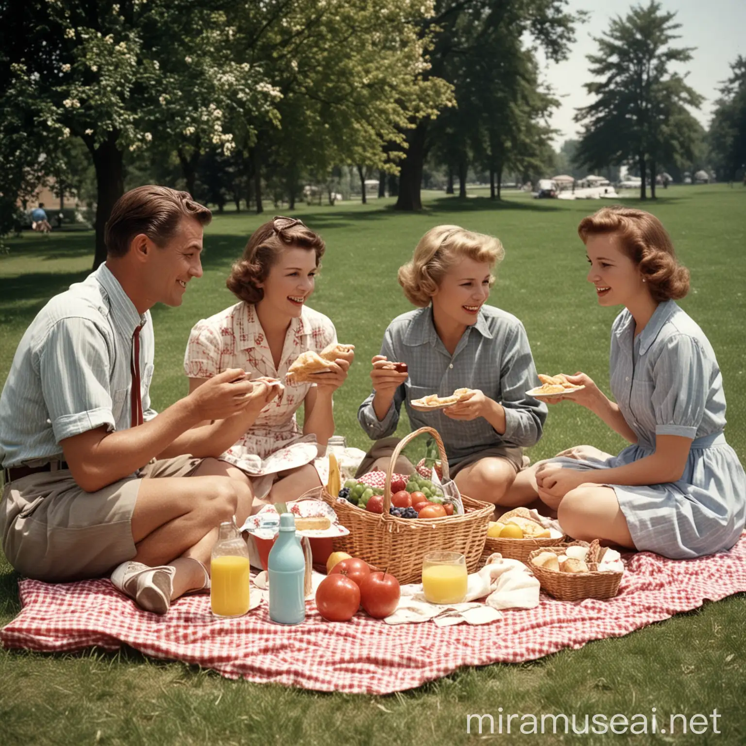 Nostalgic 1960s Family Picnic with Baby Boomers