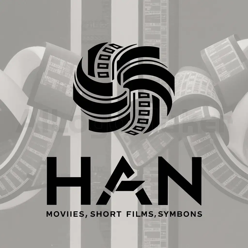 a logo design,with the text "Han", main symbol:movie strips, movies, short films,Moderate,clear background