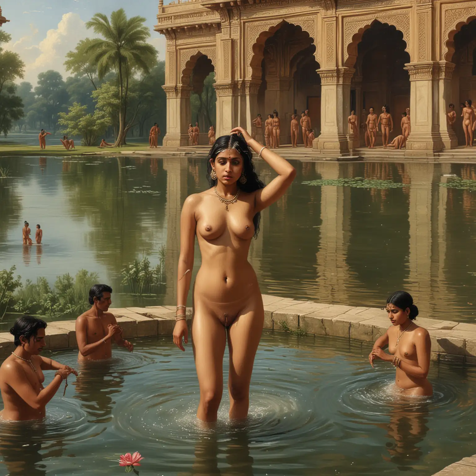 bathing indian nude 