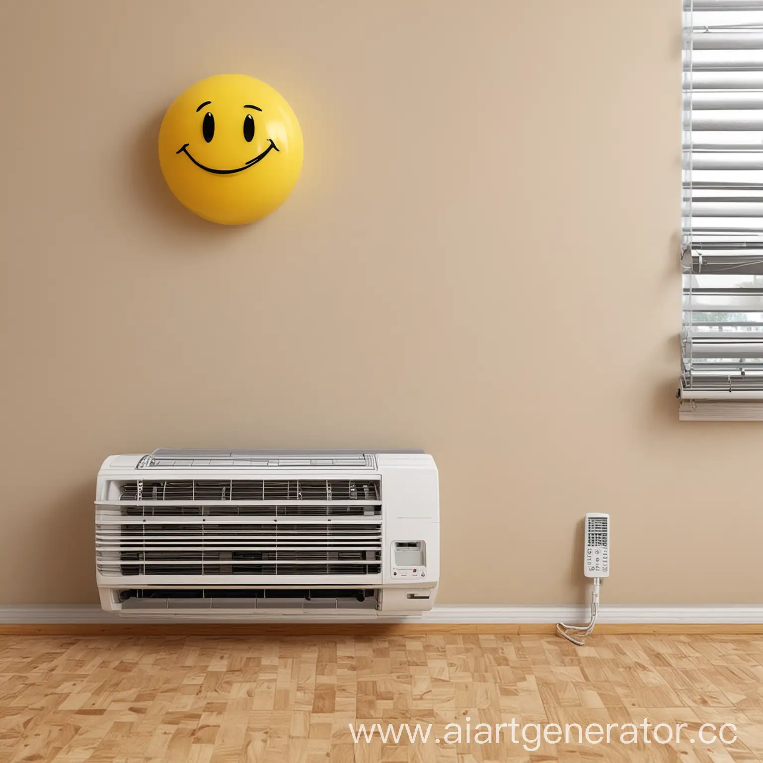 Happy-Woman-Smiling-Beside-Air-Conditioner