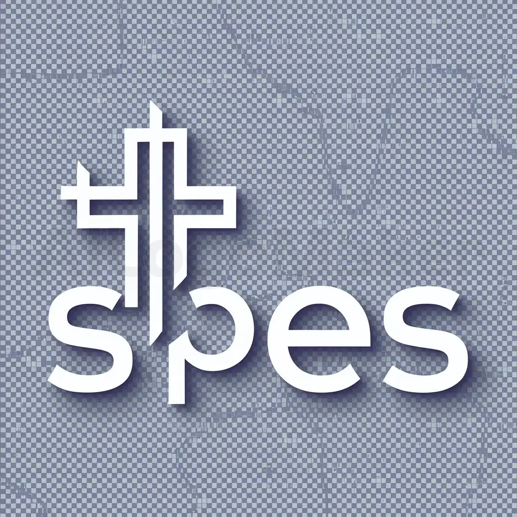 a logo design,with the text "SPES", main symbol:cruz,complex,be used in Religious industry,clear background