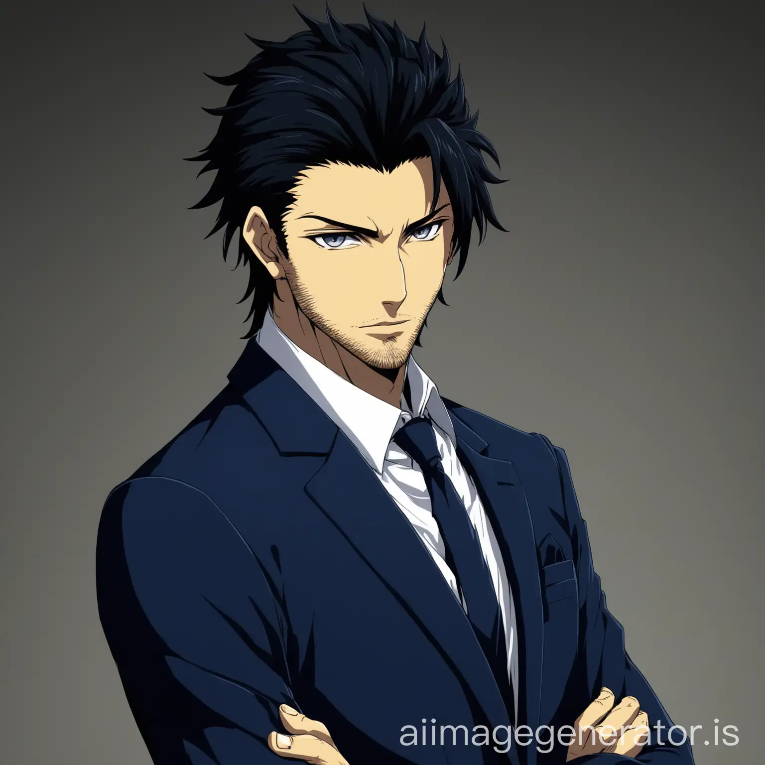 Confident-Young-Man-in-Sophisticated-Blue-Suit-Modern-Anime-Portrait