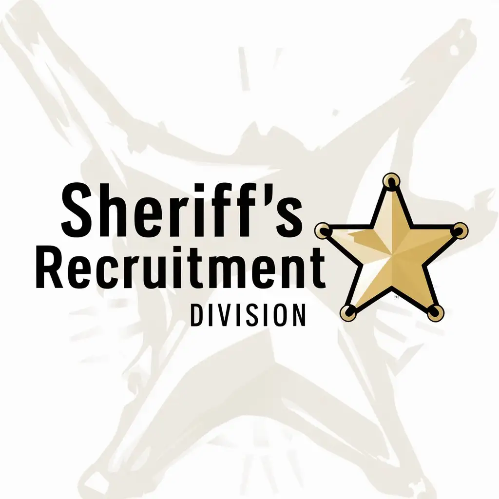 a logo design,with the text 'SHERIFF’S RECRUITMENT DIVISION', main symbol:Gold Sheriff star,Moderate,clear background