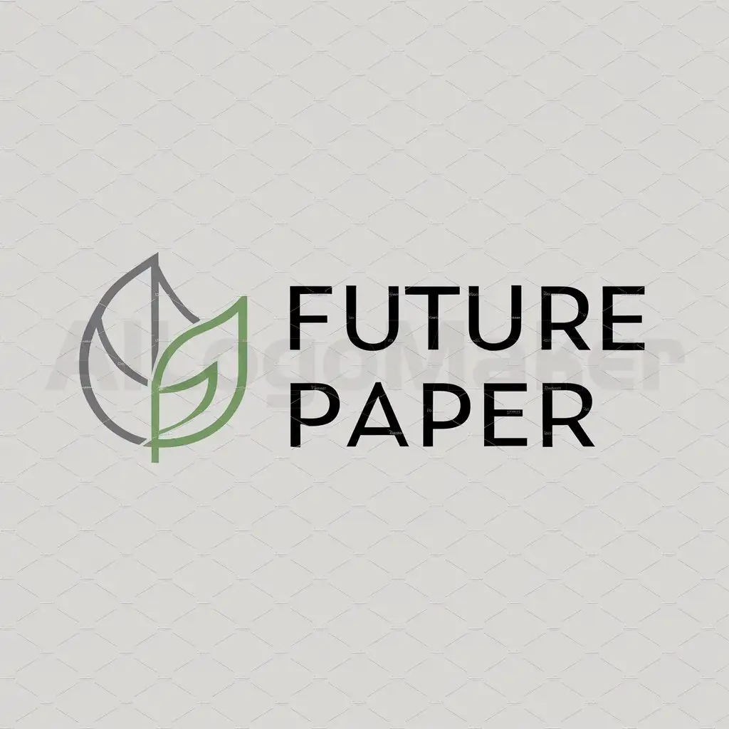 a logo design,with the text "Future Paper", main symbol:Ecologico,Minimalistic,clear background