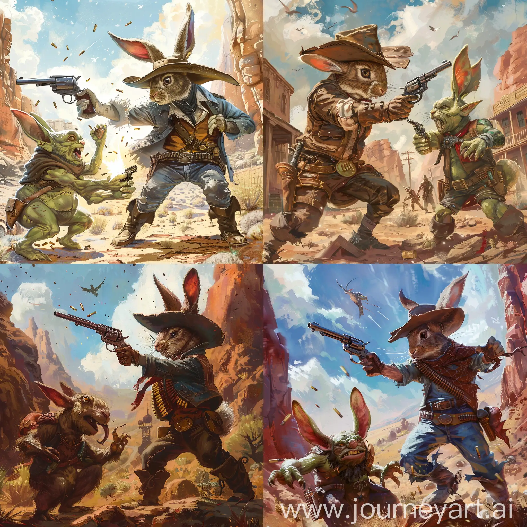 Wild-West-Rabbit-Cowboy-Duel-with-Goblin