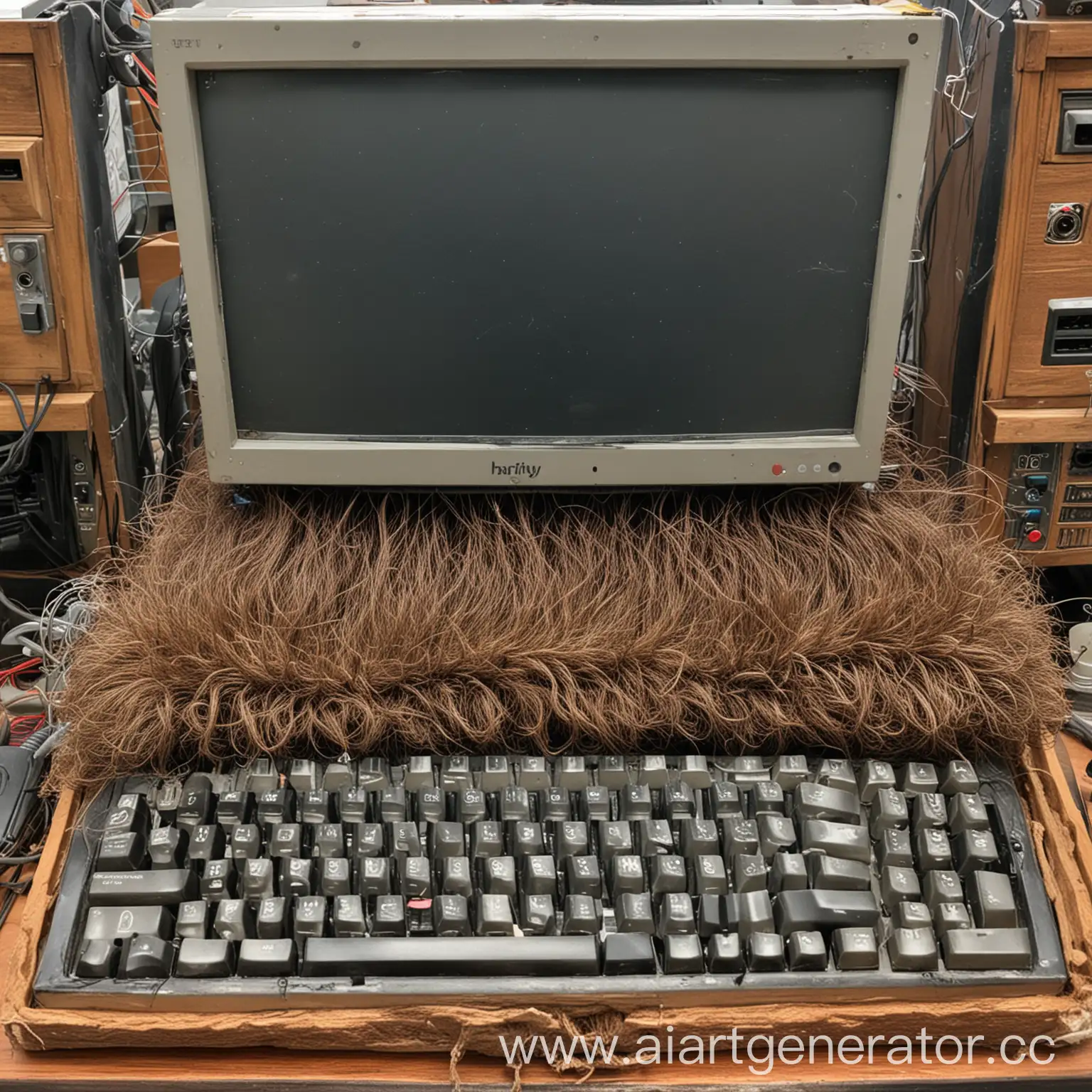hairy computer bought in the marketplace