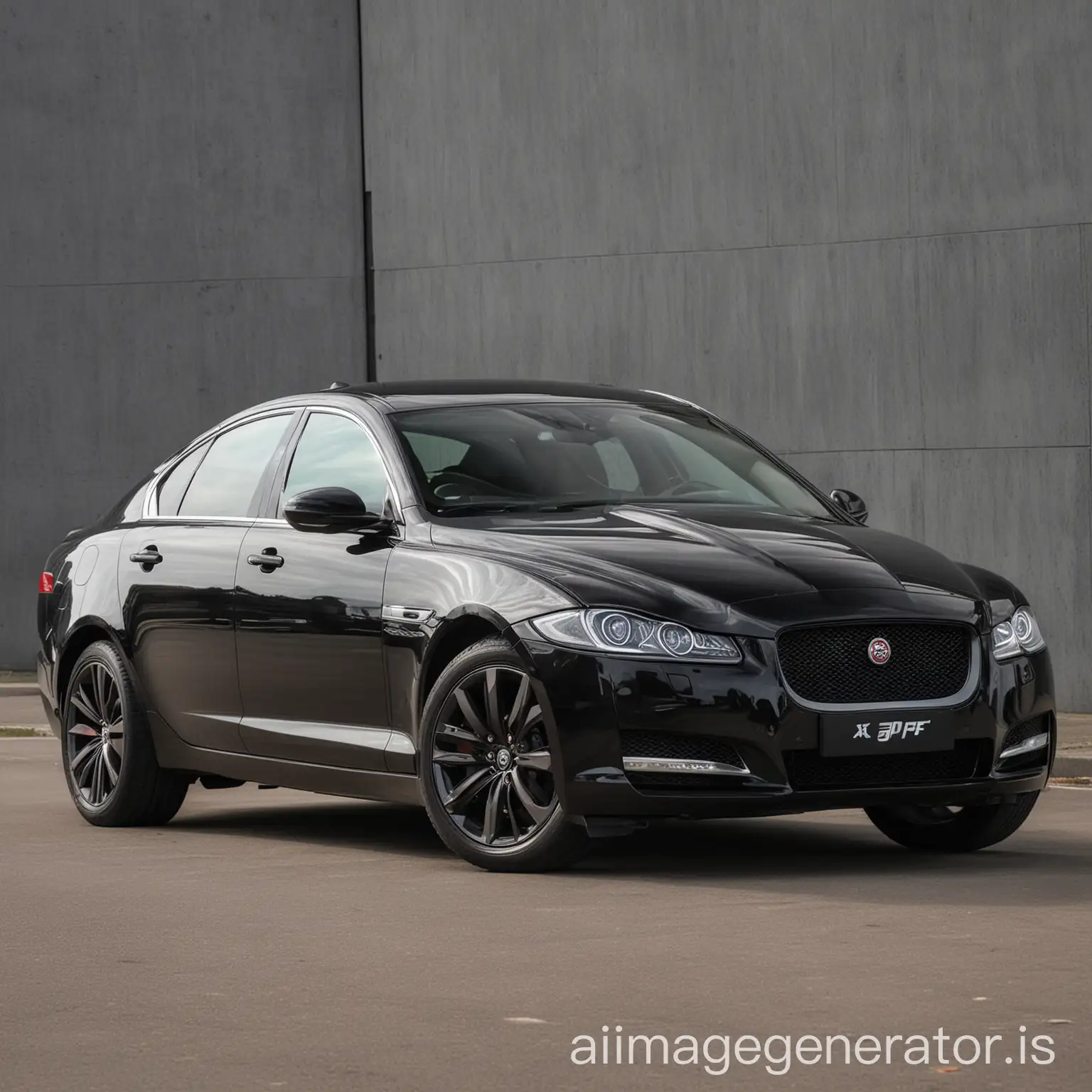 Sleek-Black-Jaguar-XF-Car-on-Urban-Road