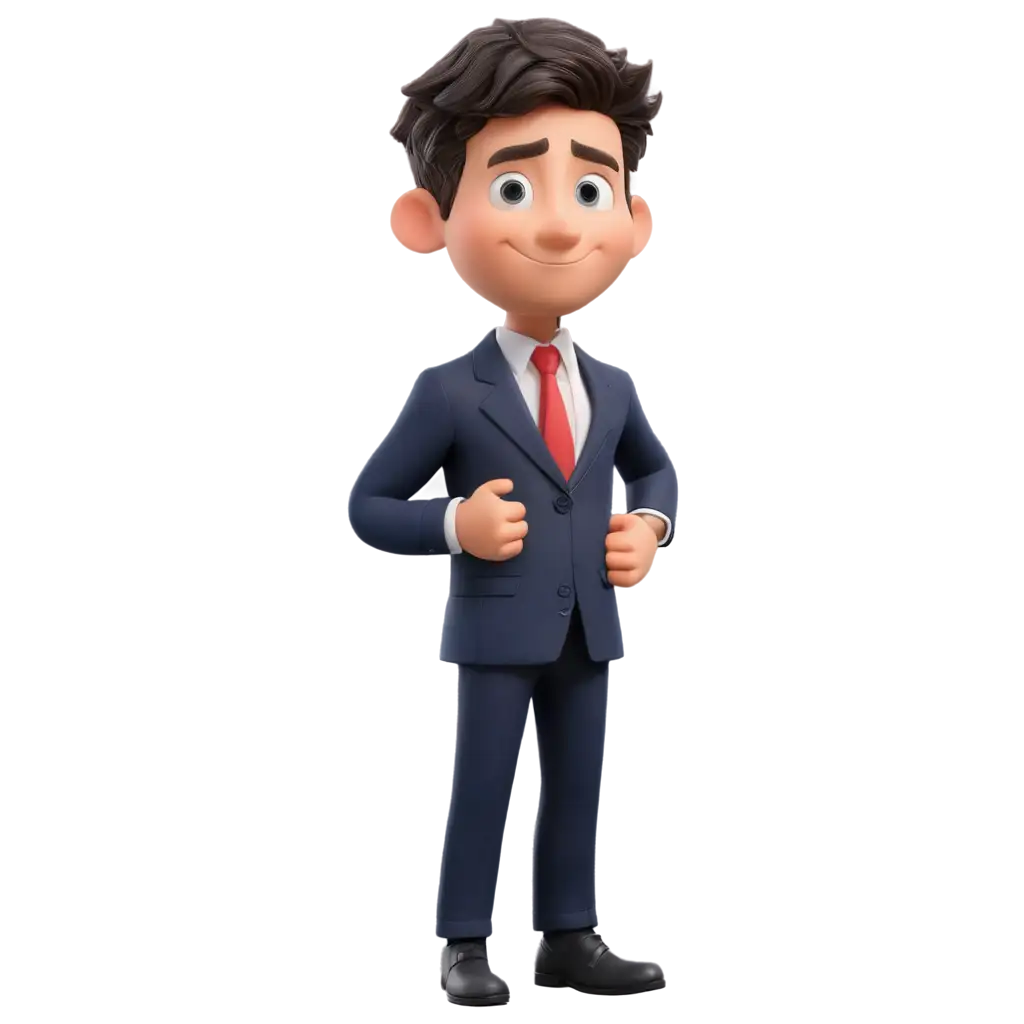 Cartoon Man Wearing a Suit Vibrant PNG Image for Diverse Online Content ...