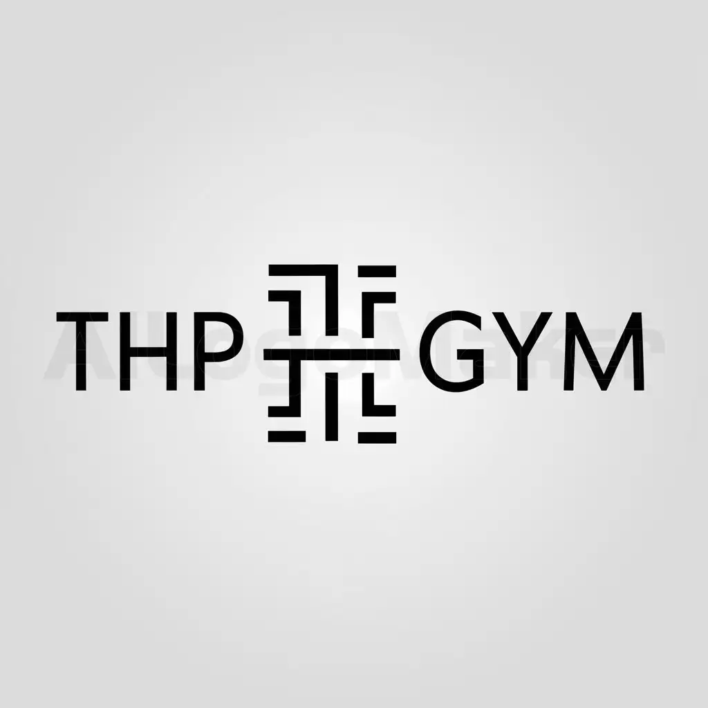 a logo design,with the text "THP GYM", main symbol:THP GYM,Minimalistic,be used in Sports Fitness industry,clear background