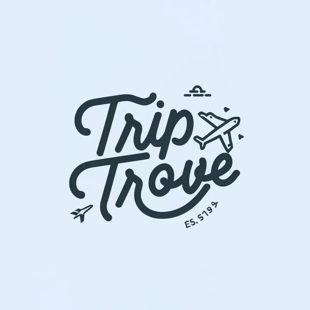 a logo design,with the text "trip trove", main symbol:airplane luggage world buildings,Moderate,be used in Travel industry,clear background