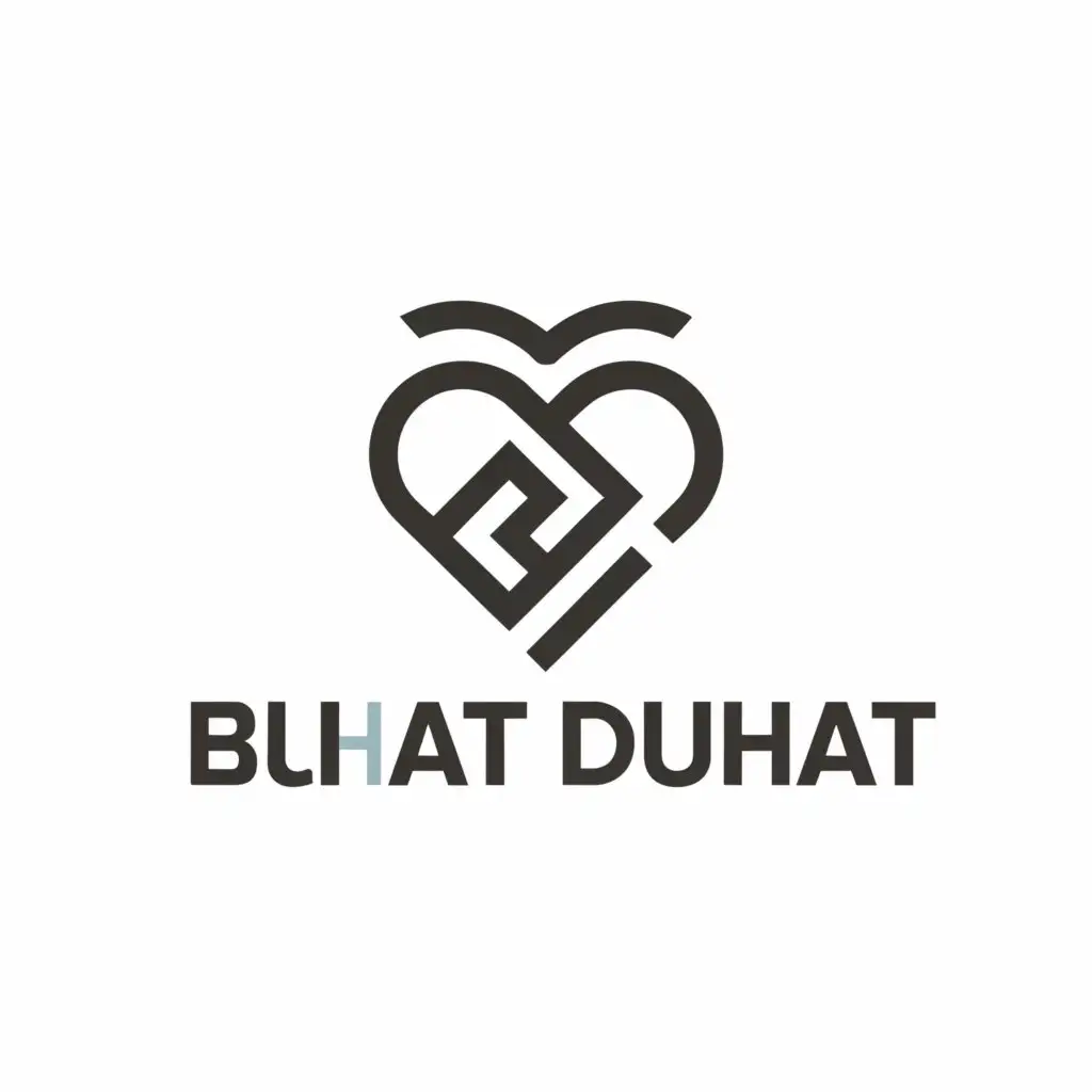 a logo design,with the text "Buhat Duhat", main symbol:heart,Minimalistic,be used in Others industry,clear background