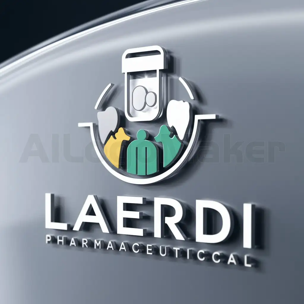 a logo design,with the text "Laerdi Pharmaceutical", main symbol:Pharmaceutical company logo contains medicines for all pets and humans,Moderate,be used in Medical Dental industry,clear background
